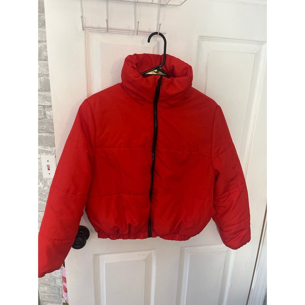 Red Puffer coat jacket Wild fable xs